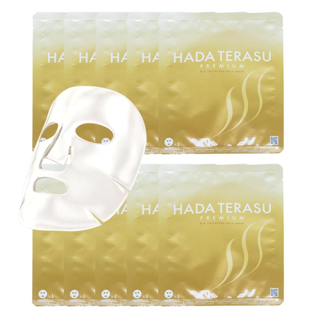 HADA TERASU Biocellulose Face Mask 1 Piece 10 Piece Set Sheet Mask Face Pack Slash Cosmetics Salon Supervision All In One Face Mask Plemium