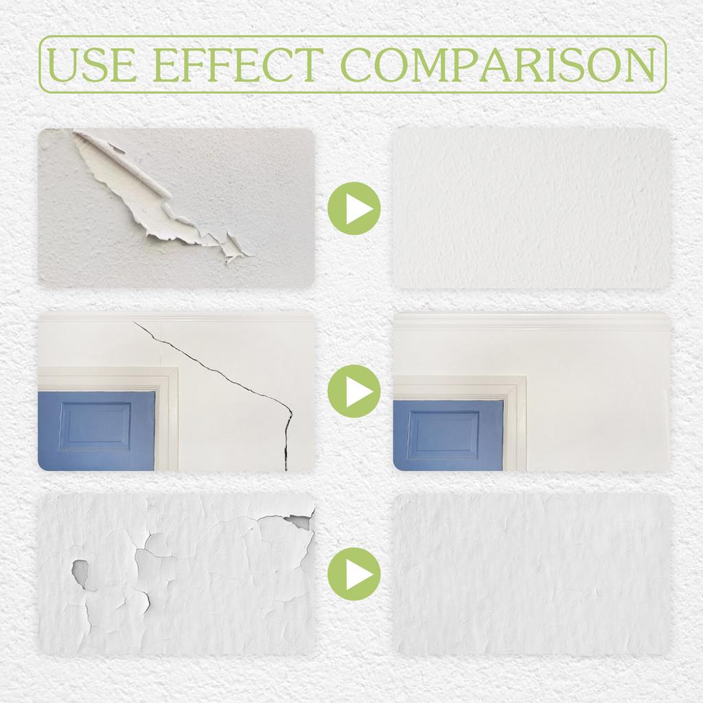 JUE-FISH Reparationsväggfärg med Vit Liten Rollerborste Fuktsäker och Flagnande Väggfärg Täckande Fläckar och Sprickor Reparerande Rollerborste