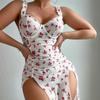 Set Lingerie Pigiameria Taglie Forti Europee e Americane Stampato Senza Schiena