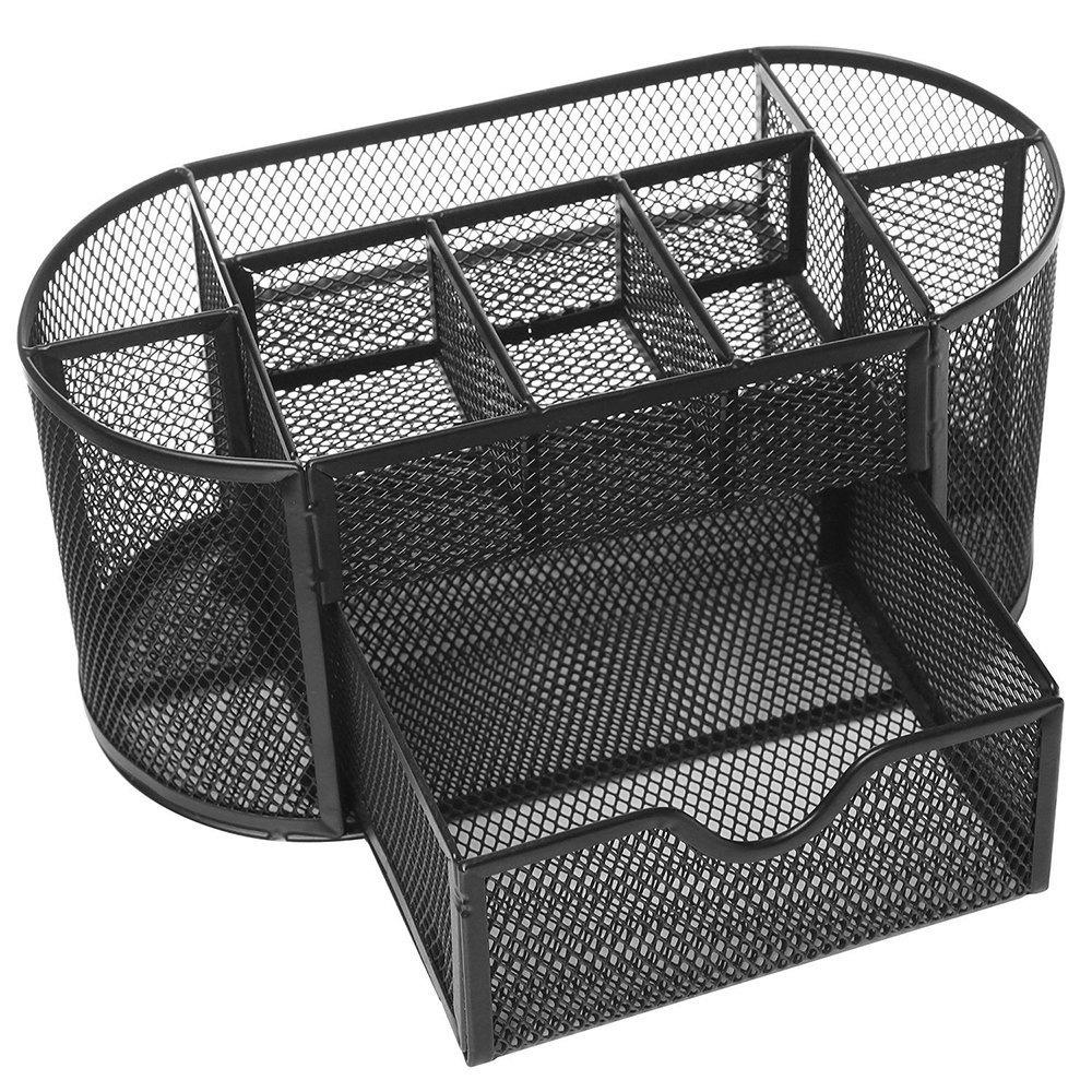 1 Stück Aufbewahrung Multifunktionaler Schreibtischorganizer Netzmetall Stifthalter Schreibwarenbehälter Box Büro S