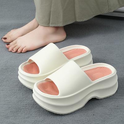Rimocy Neue Klobige Plateau-Slipper Damen Sommer 2025 Mode Dicke Sohle Eva Sandalen Frau Leicht Rutschfest Strand Pantoletten