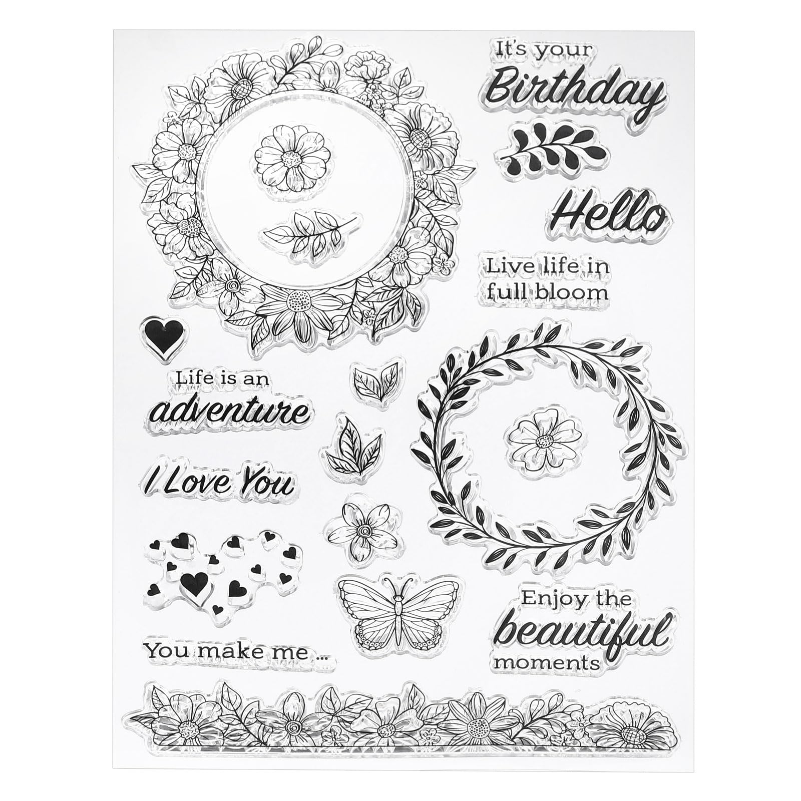 

PATIKIL Clear Silicone Stamp 1pc T1783 Garland Clear Stamp Card Making Decoration DIY Scrapbooking Embossing Album Deco Craft Clear