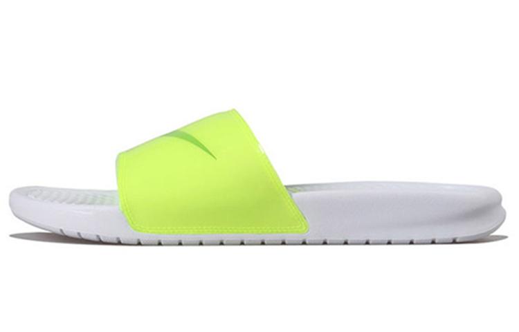 Nike Benassi Jdi Print Fluorescence Yellow Slippers Volt white CI5927-771 38.5