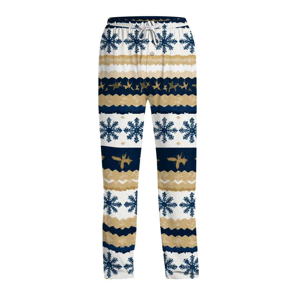 Men's Christmas Print Cozy Pajama Pants Holiday Sleepwear Bottoms for Winter