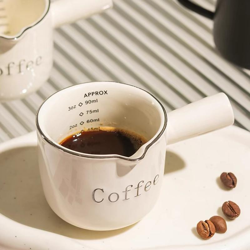Keramik Espresso Kaffee Messbecher Mit Skala Extraktionsbecher Milchbecher Milchkännchen Mit Henkel Latte Mischbecher Skala Messbecher