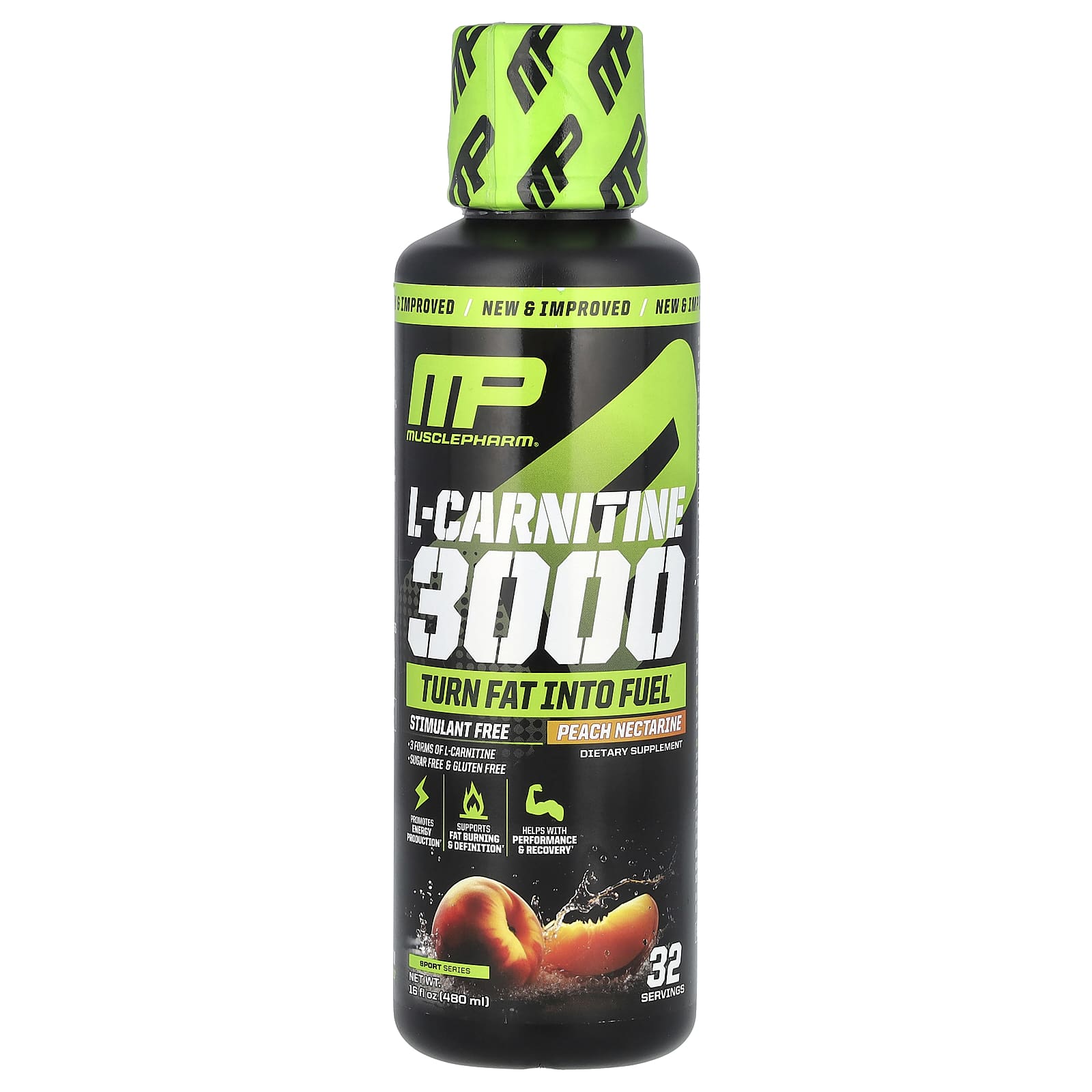

MusclePharm, L-Carnitine 3000, Peach Nectarine, 16 fl oz (480 ml)