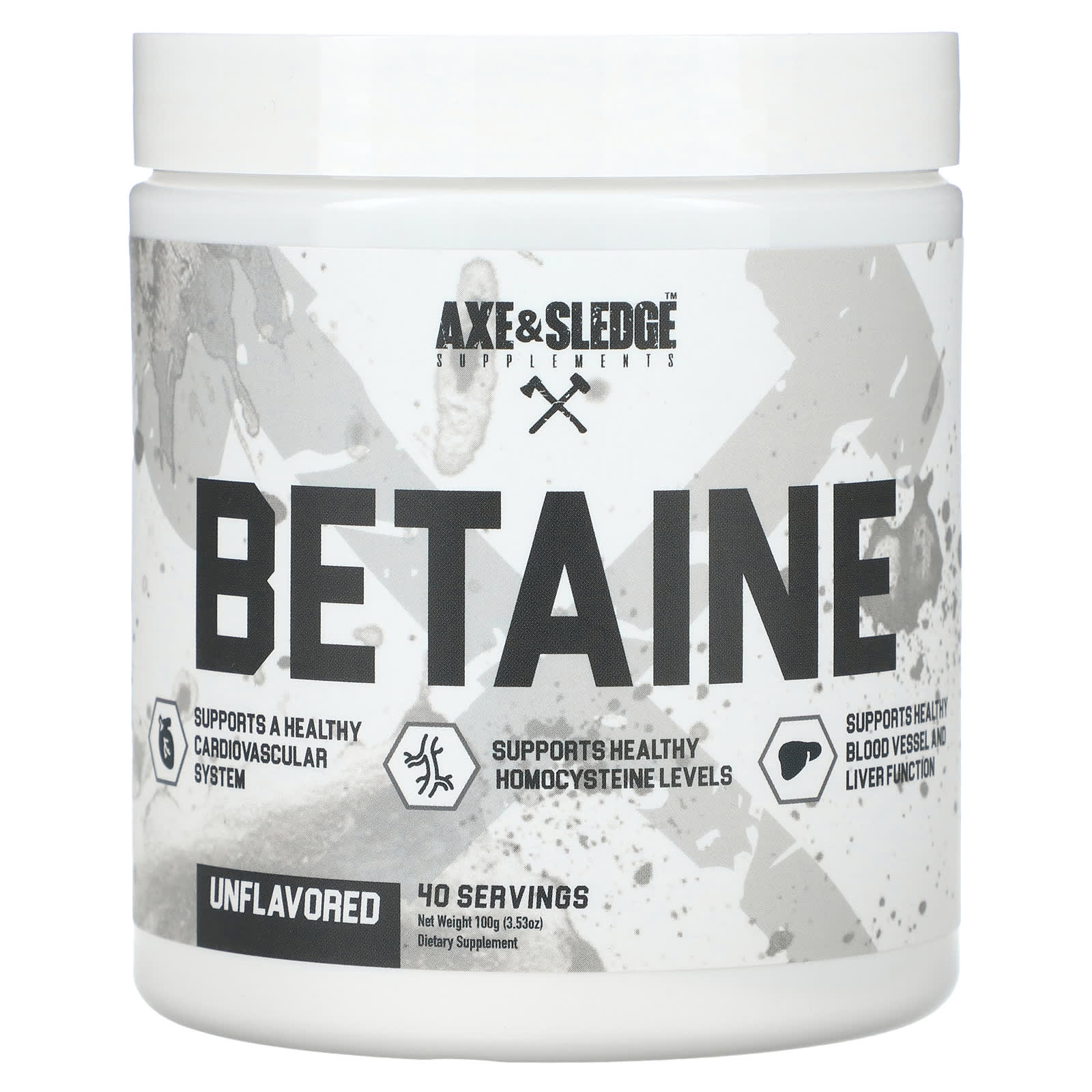 

Ax & Sledge Supplements, Basic, Betaine, Unflavored, 3.53 oz (100 g)