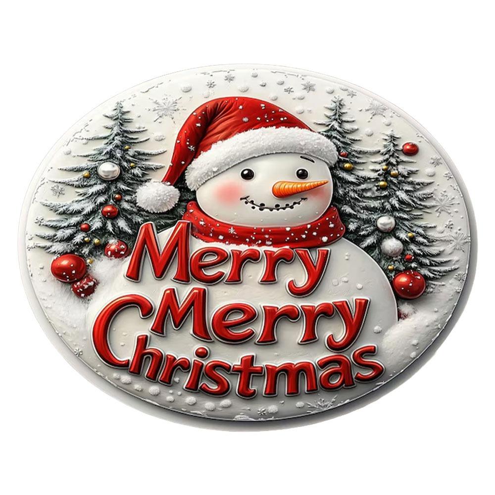 60*60cm Christmas Round Carpet Crystal Velvet Red Christmas Tree Base Mat 3D Special-shaped Anti-Slip Entrance Carpet