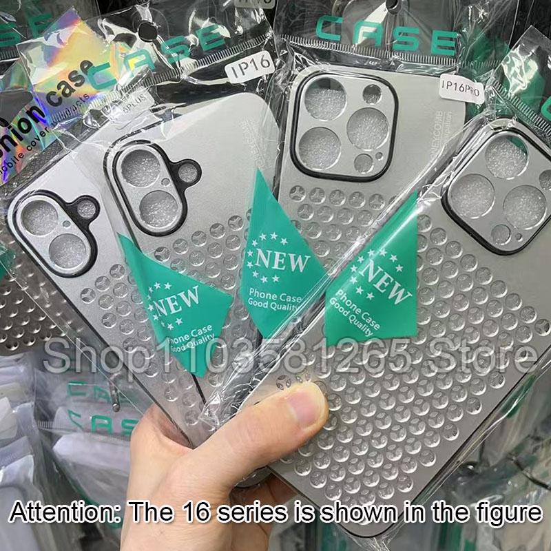Aluminum Alloy Phone Case For 17 16 15 14 13 Pro Max Metal Breathable Back Cover