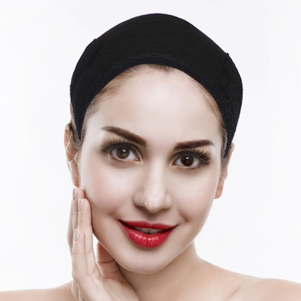 Black Hairnet Wig Cap Elastic Dome Hair Mesh with Adjustable Strap for Making Wigs