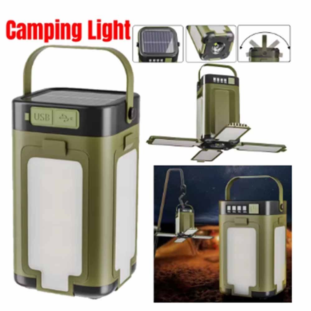Large Capacity Camping Lantern Solar Charging Hanging Tent Light  Portable Lighting