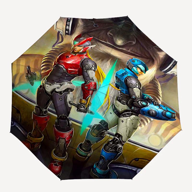 1pc Auto-Open Close Outdoor Umbrella with 3-Fold Design, Featuring Mega Man X & Zero, Perfect for Outdoor Use, Travel, Daily Life, and Gifts!L033