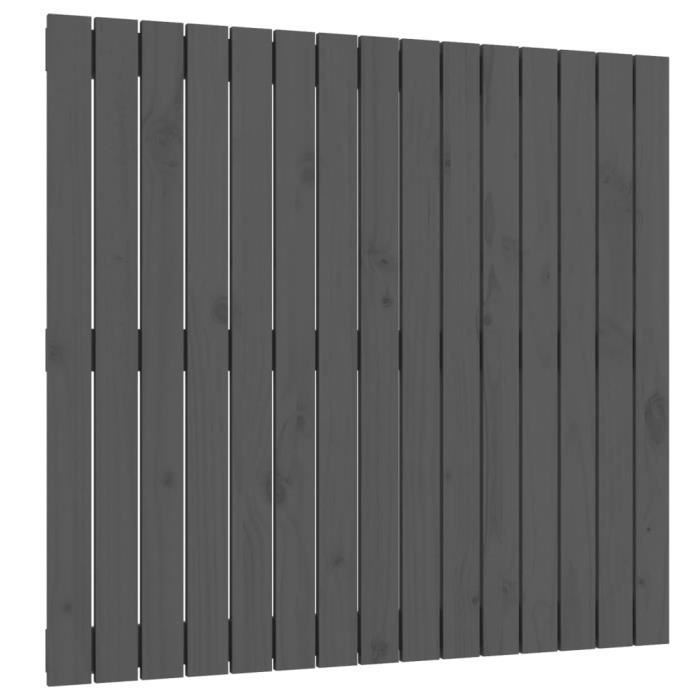 824885 vidaXL Wall-mounted Headboard Grey 95.5x3x90 Cm Solid Pine Wood