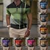Men's New POLO Shirt Digital Printing Business Casual Simple Short-sleeved POLO Shirt