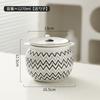 Japanese Striped Ceramic Lard Jar 1.4L Large Capacity Porcelain Spice Jar High Temperature Resistant Oil Bottle Kitchen Supplies