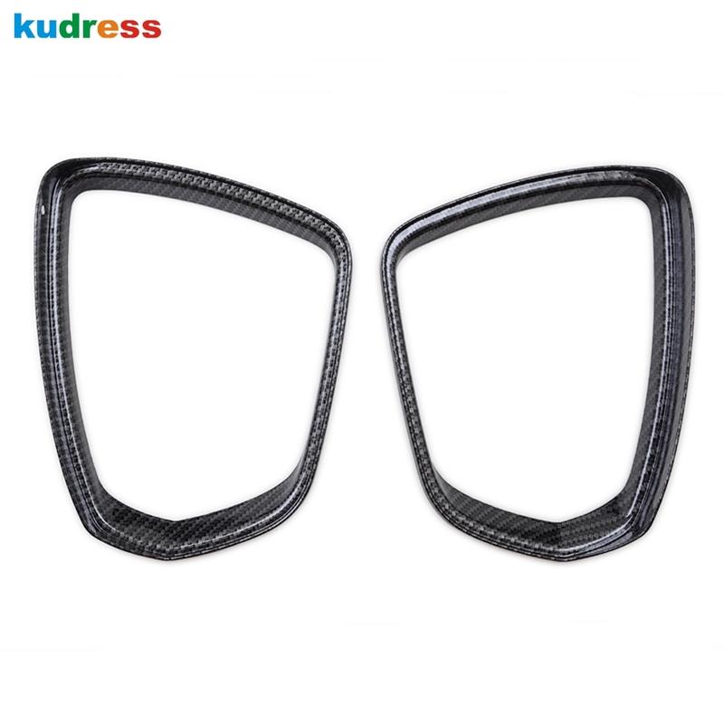 För Peugeot 3008 5008 GT 2017- Kolfiber Sidodörr Backspegel Ögonbrynsskydd Dekorationslist Regnskydd Solskydd Dekorationslister