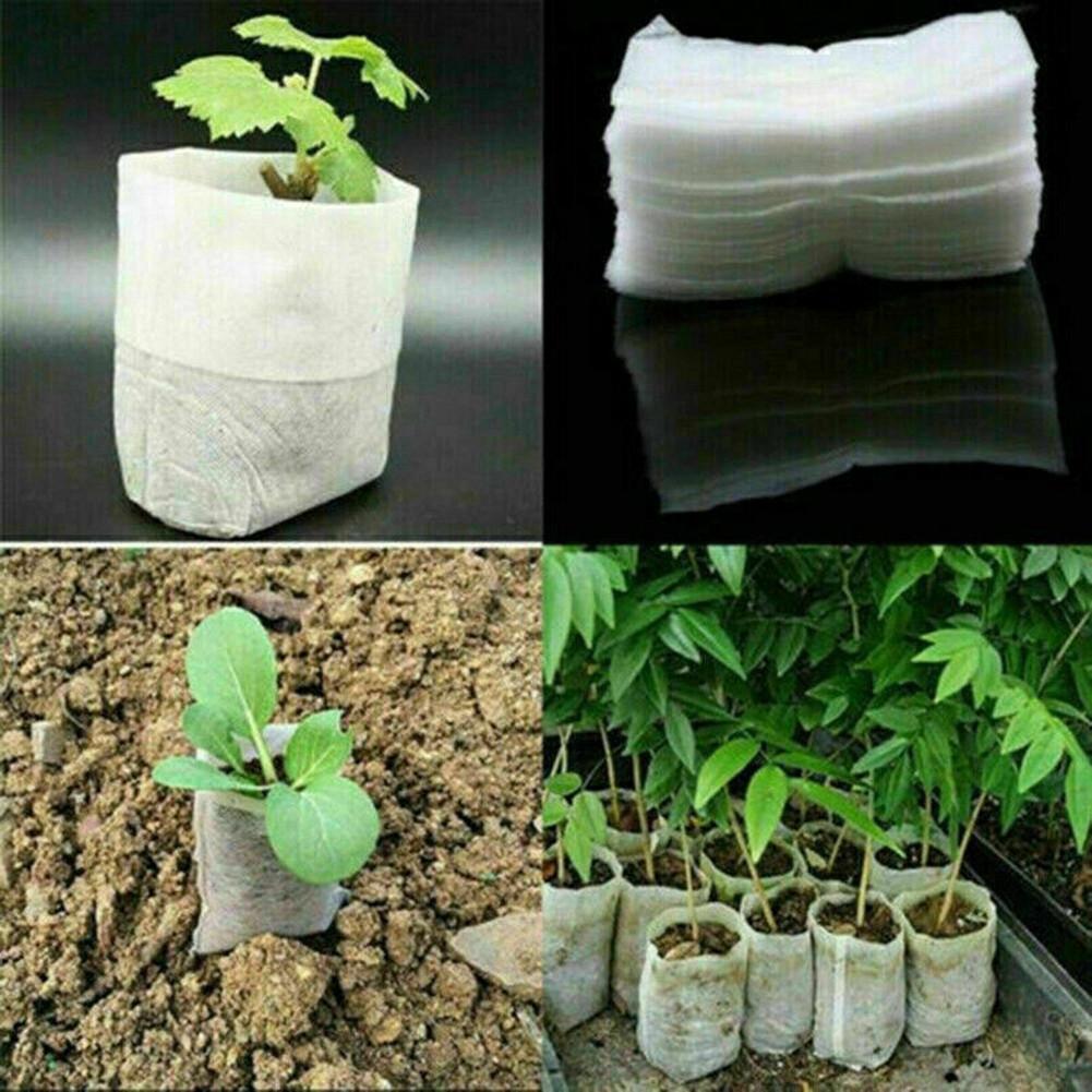 Biodegradable Non woven Grow Bags 100pcs Nursery Bags for Sustainable Planting