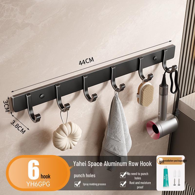 Punch-Free Space Aluminium-Klebehaken für Badezimmer, Küche und zum Aufhängen von Kleidern