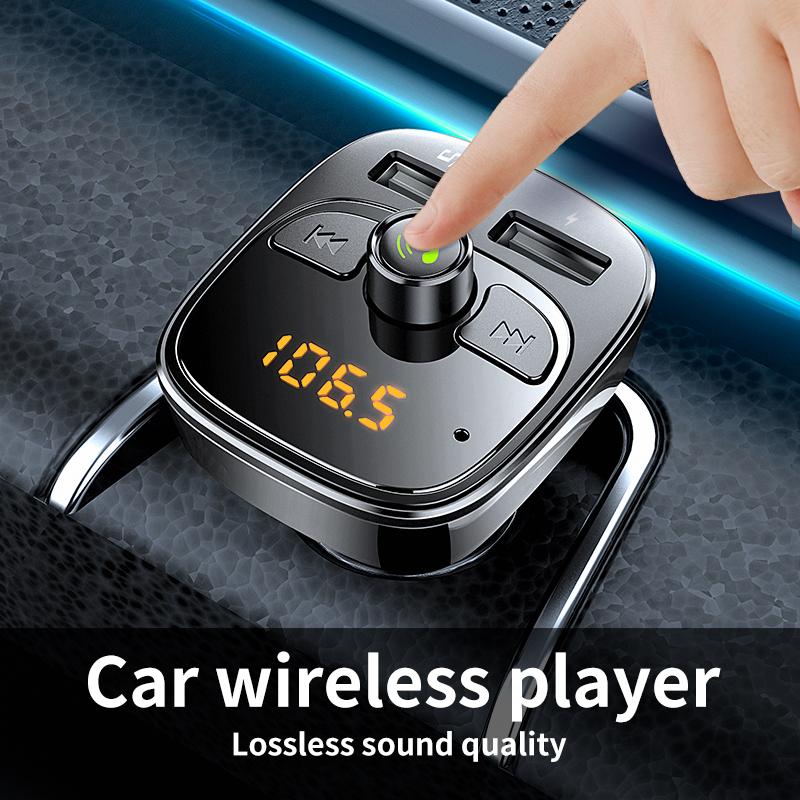 Car Mp3 Player Bluetooth 5.4 FM Transmitter Car Charger Adapter Dual USB Support TF Card & U Disk Hands-Free Call