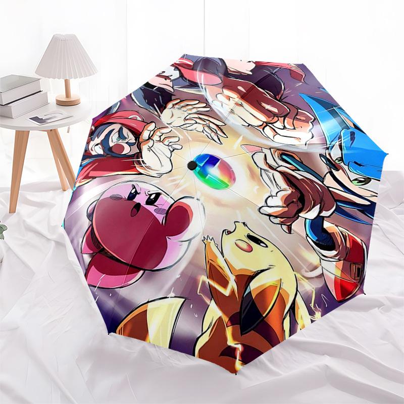 

1pc Sonic, Mario, Pikachu & Friends: Auto-Open Umbrella, Portable 3-Fold Design with 8-Bone Iron Frame, Outdoor for Fans, Travelers, Everyday Use, Per