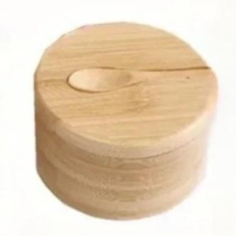 Банки для специй Соль Перечница Бамбуковая коробка для приправ Горшок для хранения Набор Деревянный контейнер для сахара Держатель Крышка Функция Мульти-миска