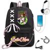 Sailor Moon Printed Student Backpack Ribbon Shoulder Bag Girls School Travel Backpack Large Capacity School Bag