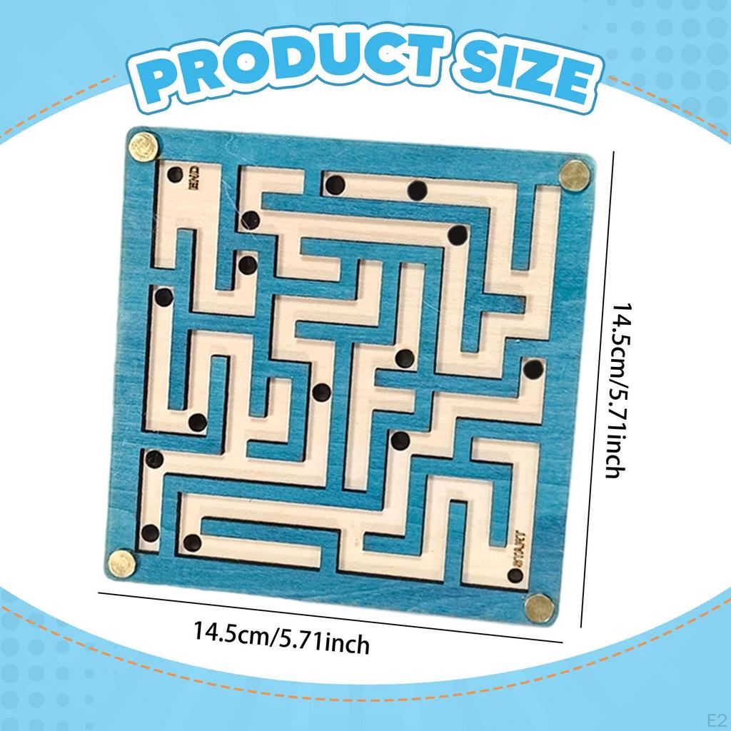 Wooden Maze Game Board Balance Toy Puzzle Logic Marble for 6 Years and