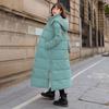 Women's 2024 Extra Long Thickened Hooded Cotton Coat - New Korean Style Winter Outerwear