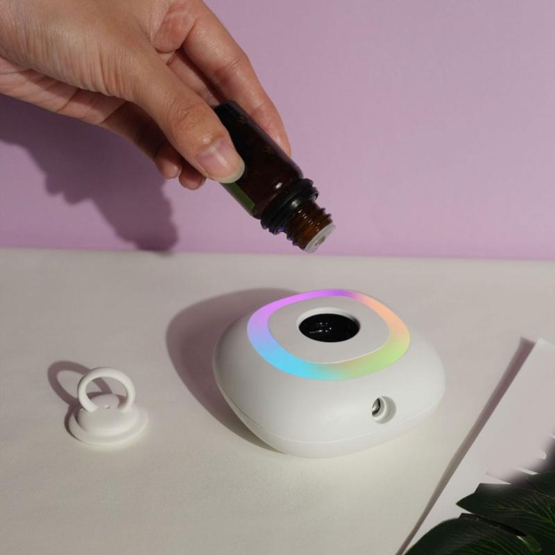 Aromatherapy Machine, Rechargeable Essential Oils Diffuser Desktop Automatic Fragrance Sprayer With Rotating Colorful Light
