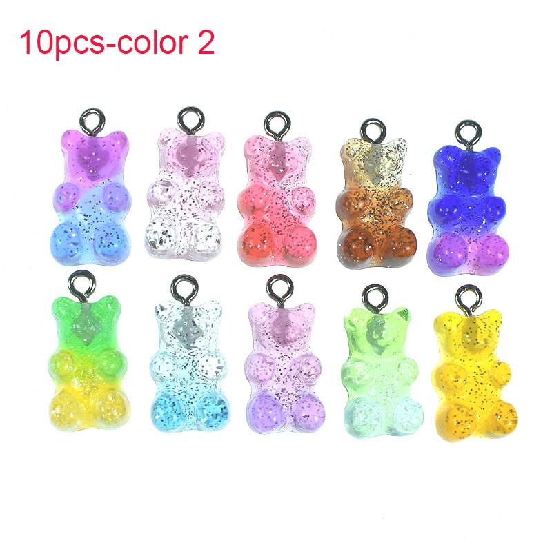 10/50 Stück Bunte Gummibärchen Anhänger Charms für Halskette Armband DIY Ohrringe Schmuck Bären Valentinstagsgeschenk 2,1*1,1cm