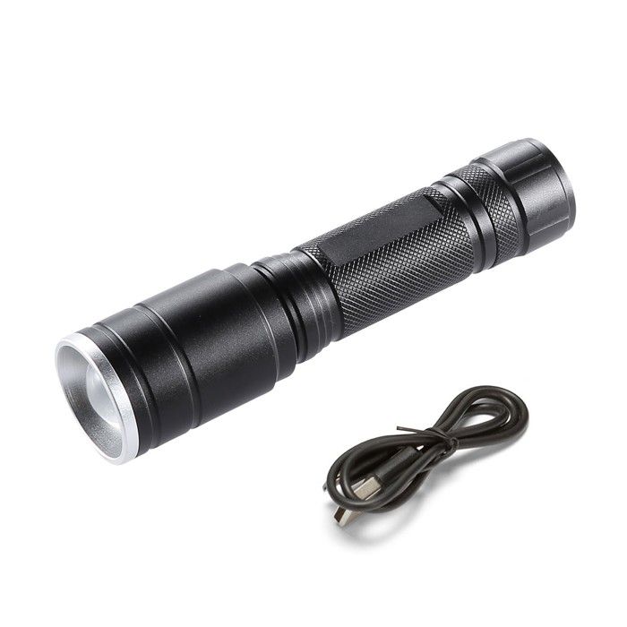 Lampe de Poche - VELAMP - HUNTER - LED rechargeable 5W - Etanche IP44 - Fonction zoom