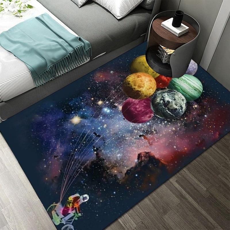 3D Solar System Children's Room Carpet Space Planet Carpet Children's Bedroom Anti-slip Mat Home Decoration Play Crawling Mat