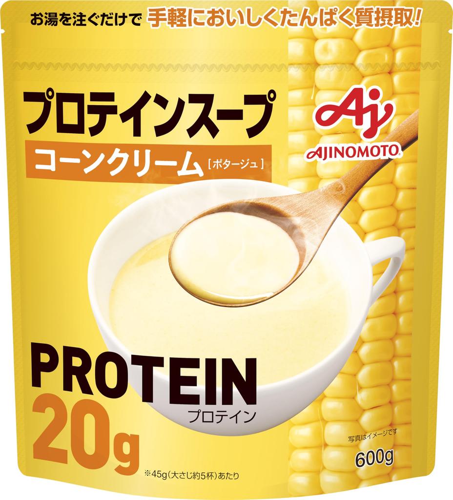 Ajinomoto Protein Soup Cream of Corn, 600g, 20g of protein per serving, whey protein, instant protein