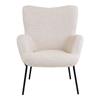 Glasgow Fauteuil, imitation peau de mouton, blanc.