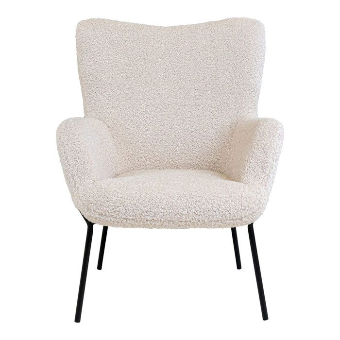 Glasgow Fauteuil, imitation peau de mouton, blanc.