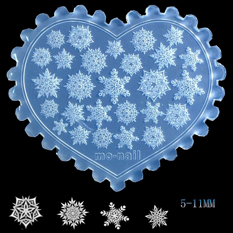Molde para Esculpir Uñas Flor Creativa Mariposa Copo de Nieve Decoraciones para Uñas Nail Art Placas de Estampado Manicura DIY Accesorios Herramientas