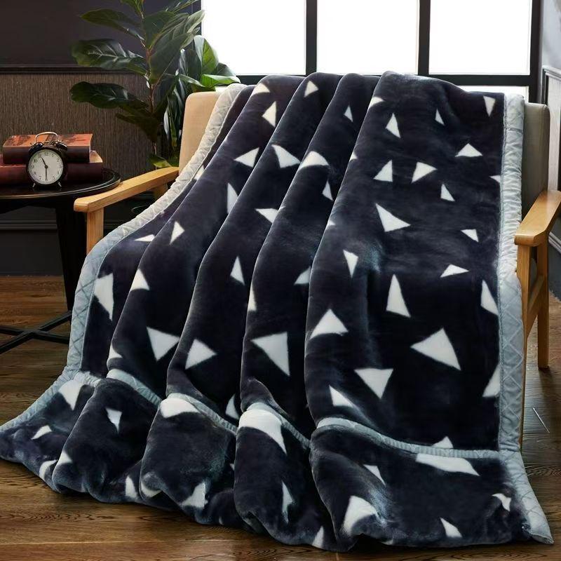 Double-Sided Fleece Raschel Blanket - Cozy Winter Wedding & Office Nap Gift