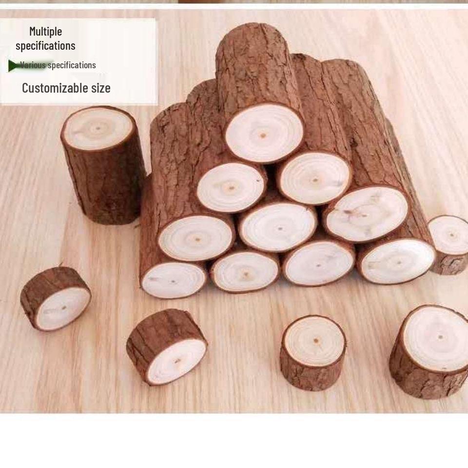 Cedar Bark Christmas Tree Base with Small Wood Pile Fence