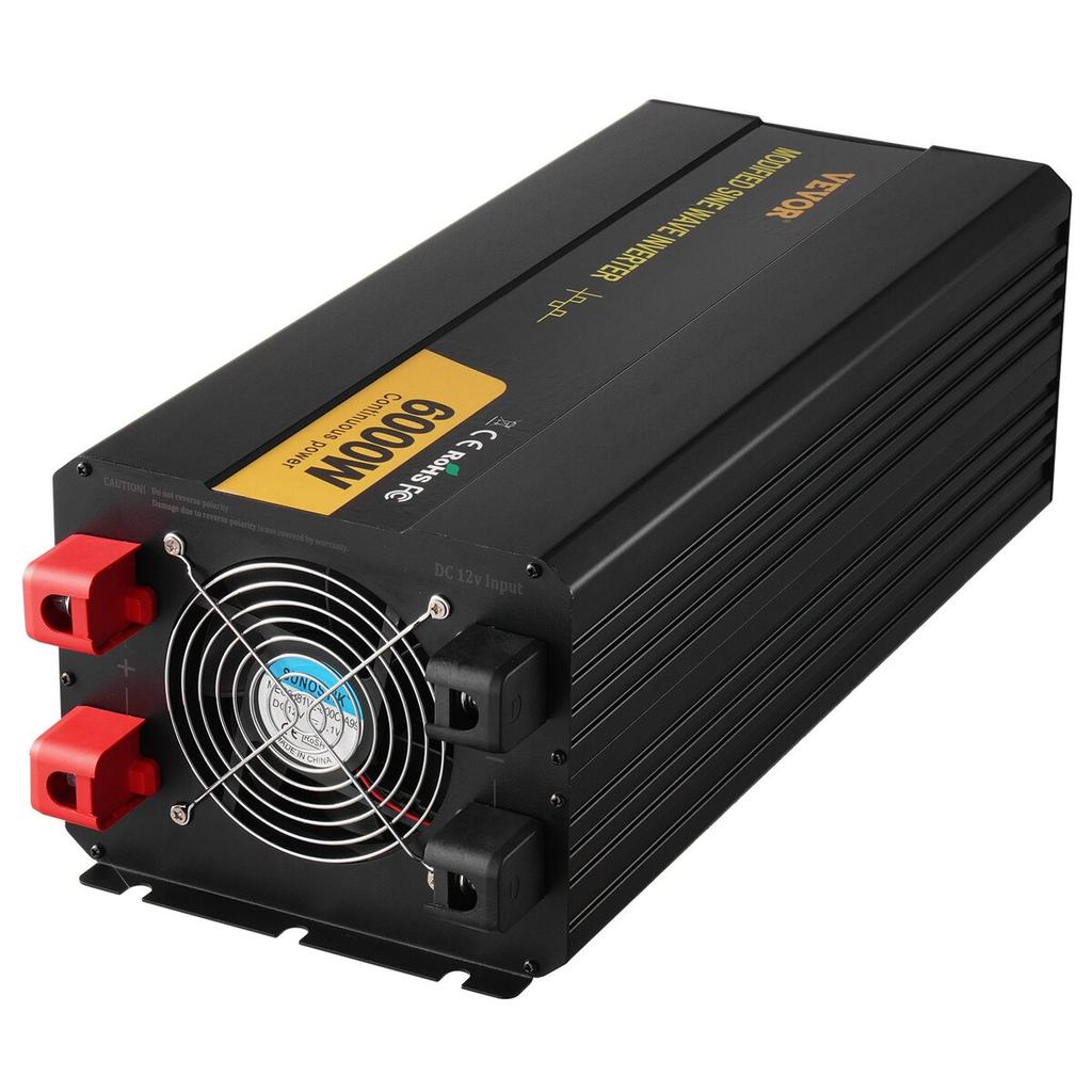 Power Inverter Modified Sine Wave Inverter 6000W DC 12V To AC 230V LCD