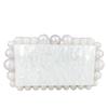 Boutique De FGG Women Acrylic Box Clutch Beaded Evening Handbags Casual Clutches Purse Chain Shoulder Bags Crossbody Bag