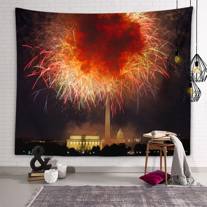 Beautiful Fireworks Tapestry Background Wall Art Tapestry Dormitory Room Beautiful Decoration Living Room Home Decoration