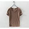 Men's Cotton V-neck T-shirt Summer Short Sleeve
