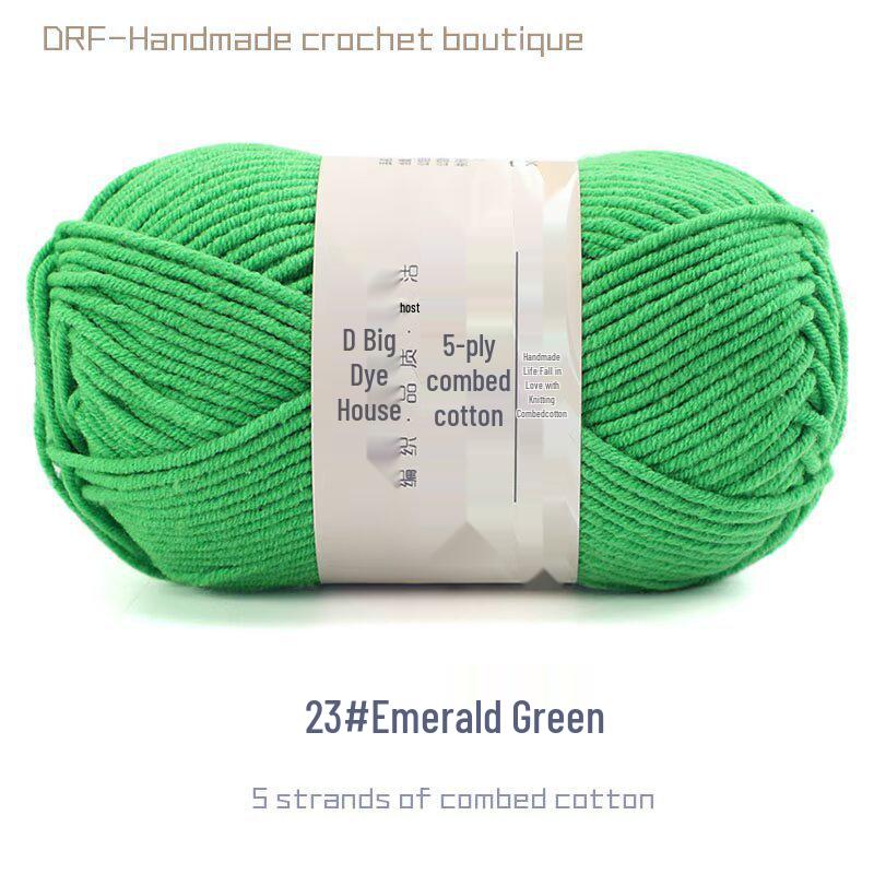 5-Strand Combed Milk Cotton Yarn for DIY Knitting - Baby Blankets, Doll, Scarf Material.