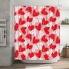 Pink Red Shower Curtain Love Heart Print Waterproof Bathroom Decor 3D Printing Bath Mat Set for Bathroom Accessories Decoration