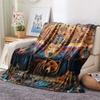 Deer Print Flannel Blanket, High quality Comfortable for All Seasons, Home Decor, Warmth and Comfort, Perfect for Christmas Gifts