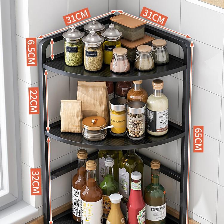 Corner Kitchen Storage Rack - Triangle Seasoning Organizer