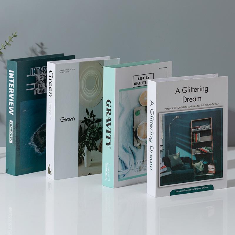 Green Faux Book Decor for Living Room TV Cabinet Display
