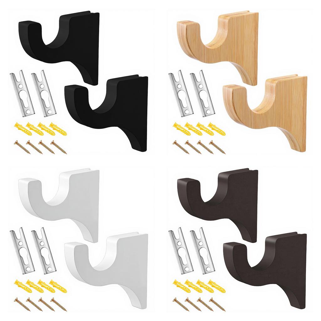 2Pack Curtain Rod Holder for 2in Pole Classics 3 1/2in Return Bracket for Bathroom Bedroom Living Room Kitchen