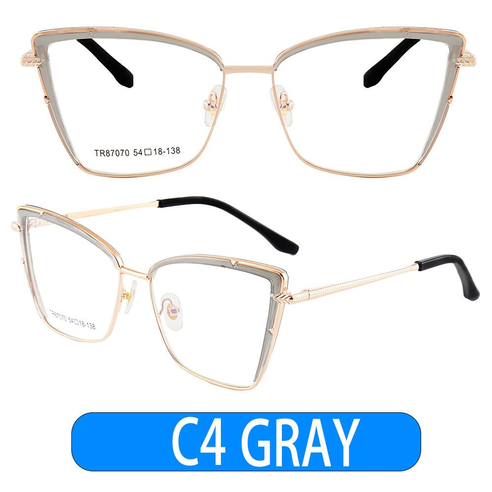 Red Cat Eye Myopia Glasses -1 5 To -6 0 Retro Blue Light Blocking Women Optical Prescription Eyeglasses Metal Frame