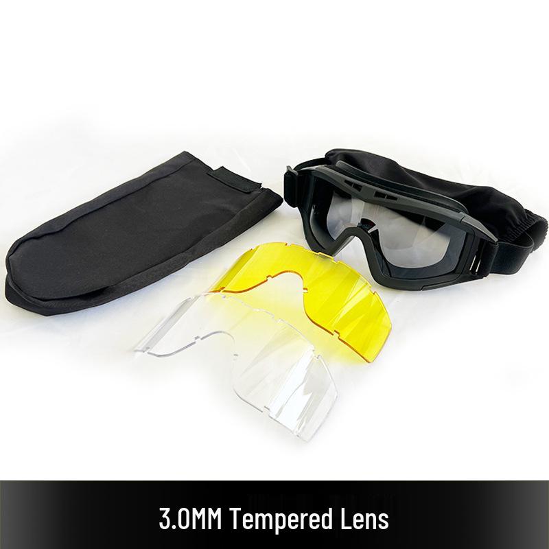 Impact-Resistant Tactical Combat Goggles - Windproof & Sandproof Shooting Glasses for Outdoor Use